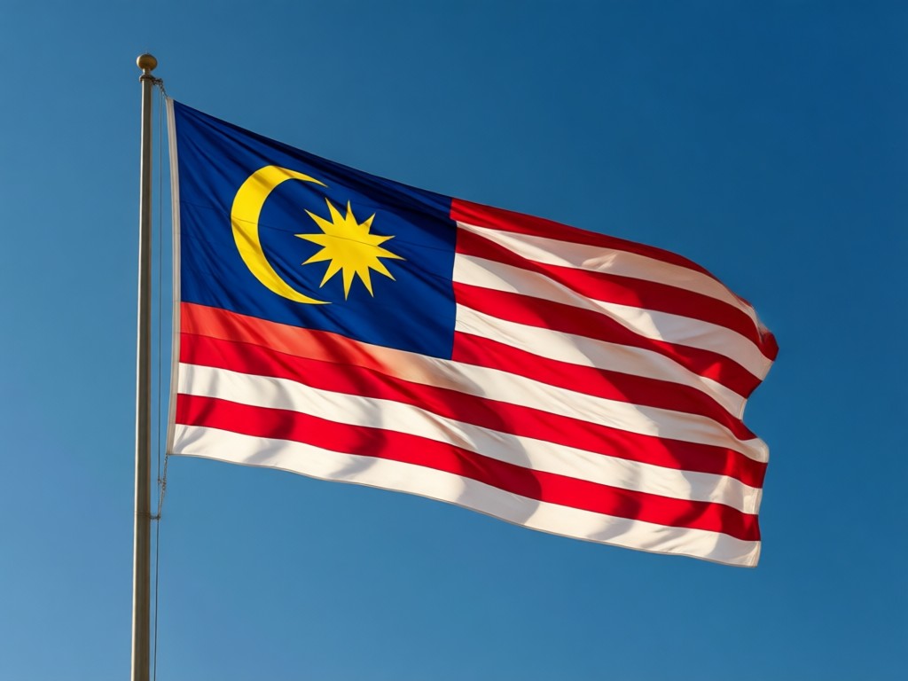 Group photo with multiple people featuring Jalur Gemilang themed attire