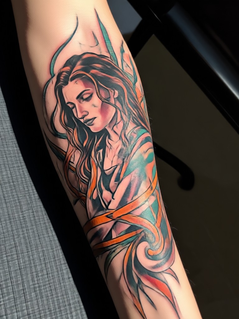 American traditional eagle and rose flash design
