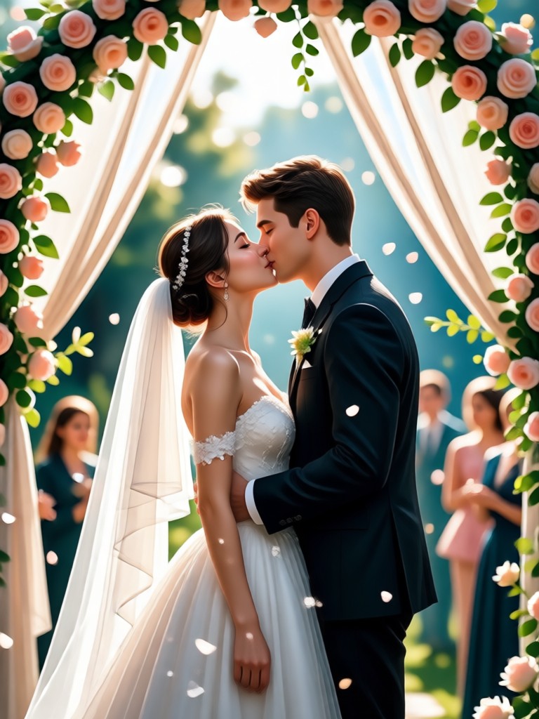 Animación de beso en boda estilo vintage