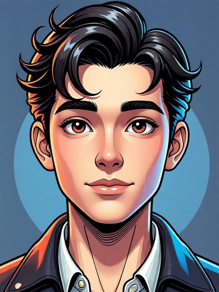 Retro 80s cartoon 3D portrait