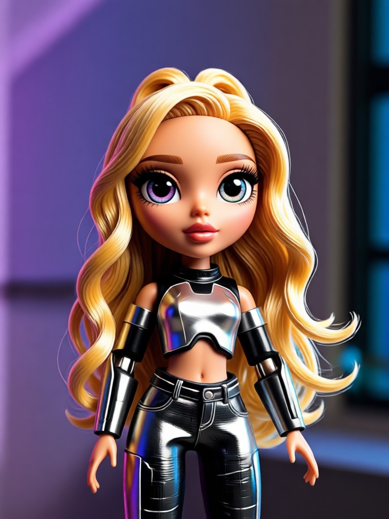 Muñeca Bratz glamorosa con tema rosa y brillantina