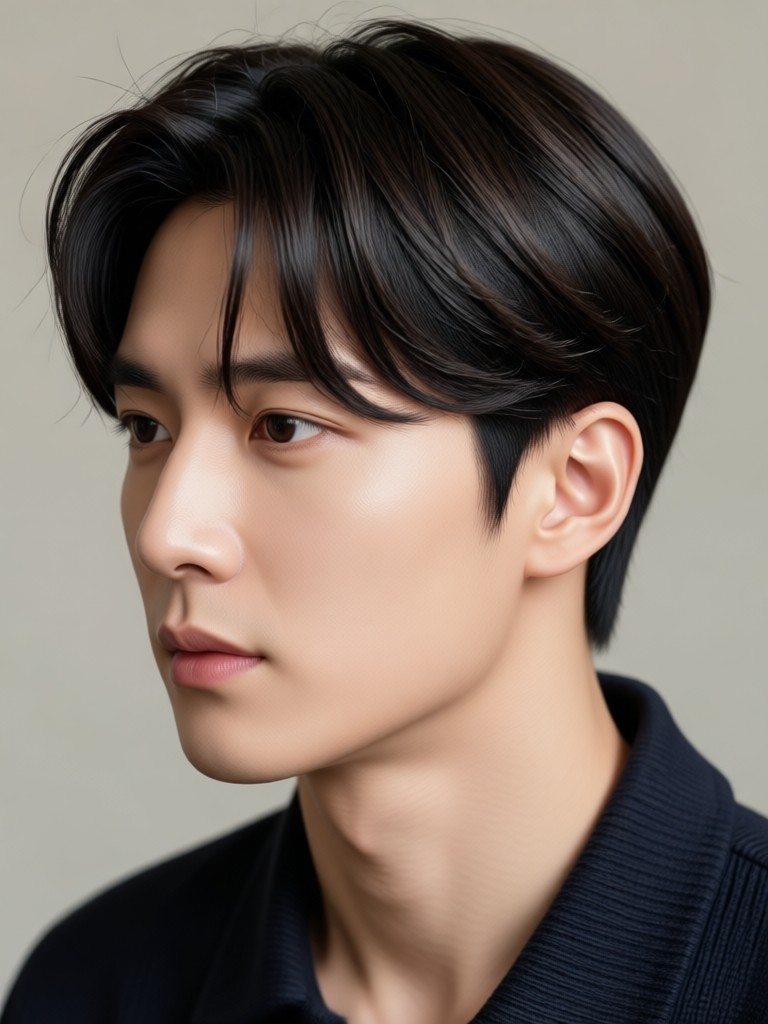 Peinado masculino coreano con permanente suave y IA
