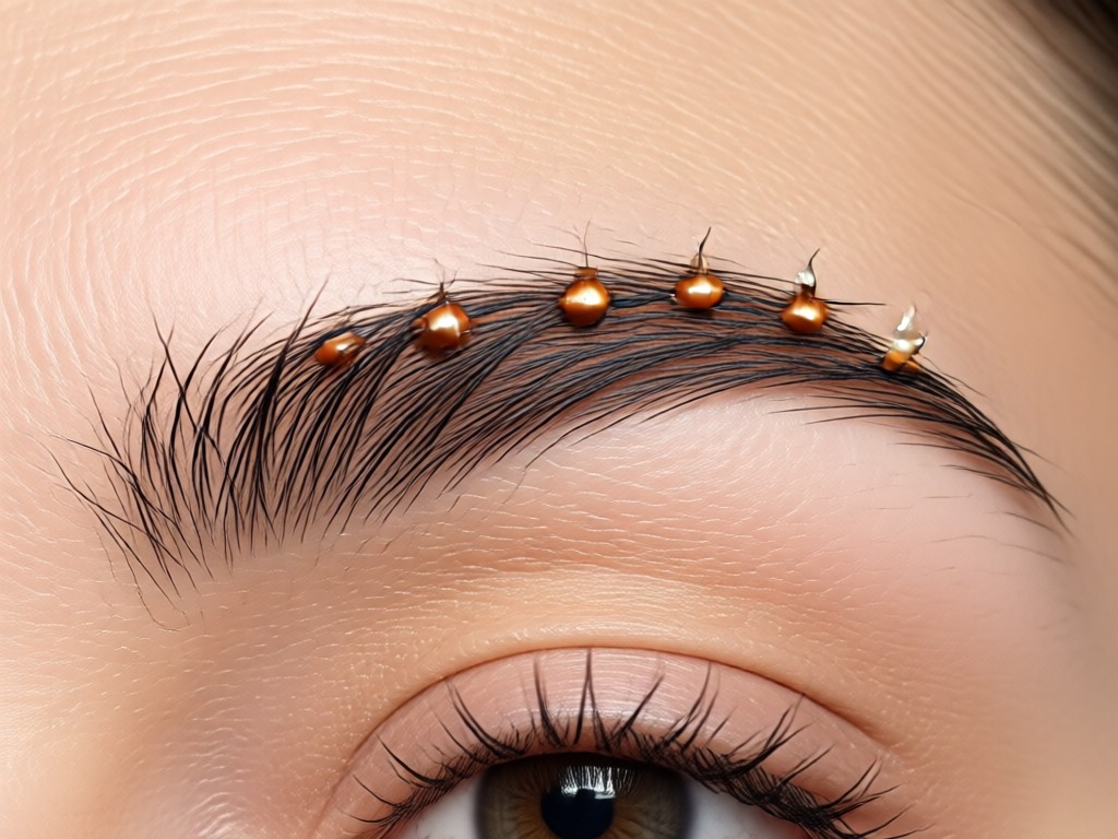 AI filling sparse eyebrows with realistic hair strokes