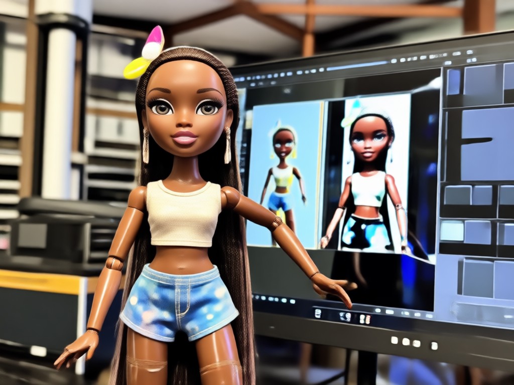 High resolution, detailed AI generated Bratz doll portrait