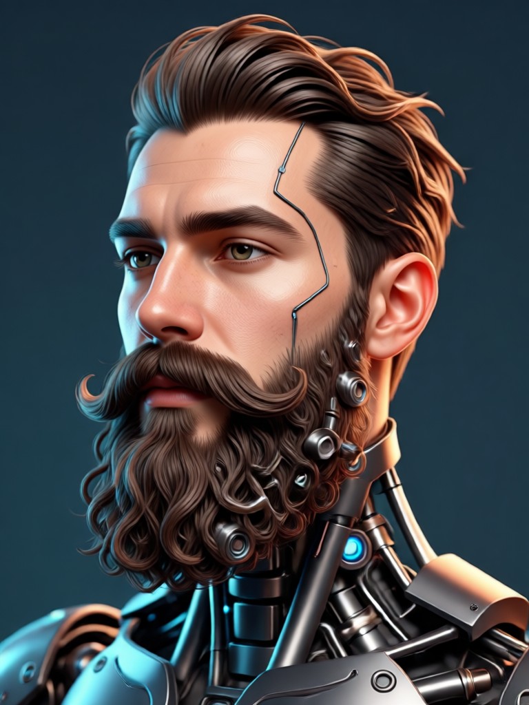 AI beard filter clean shaven to full beard