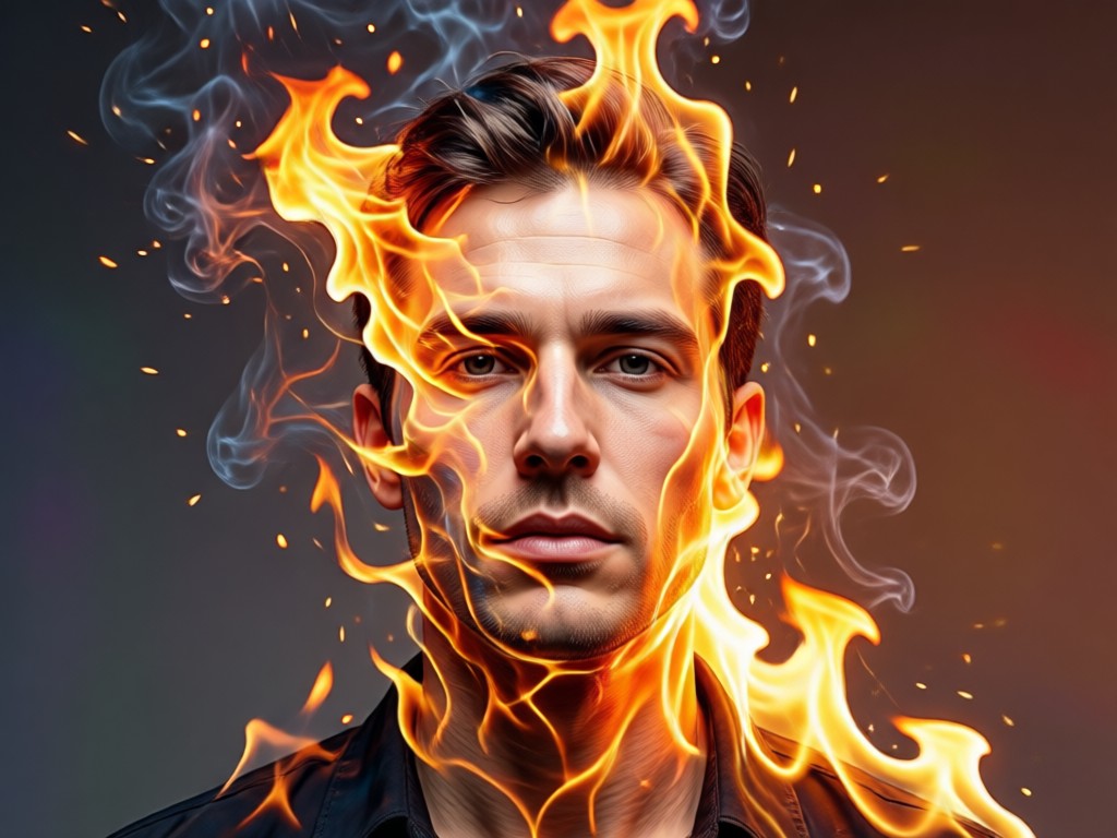 Feuer- und Elementverschmelzung KI-Prozess