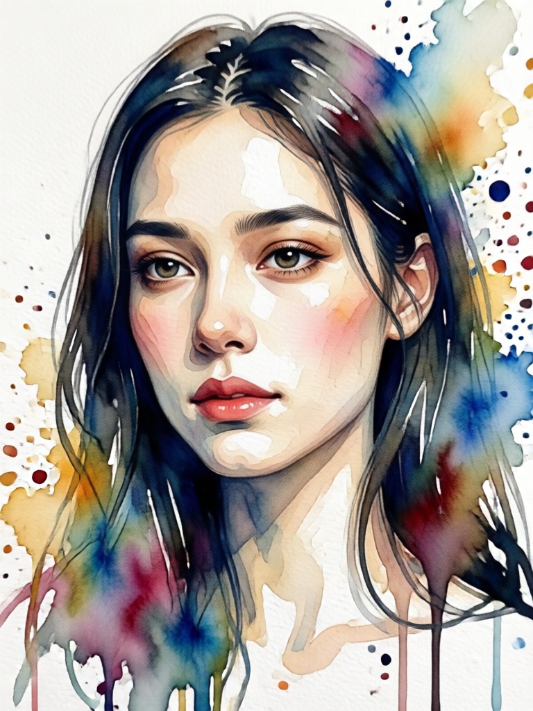 AI watercolor family portrait style