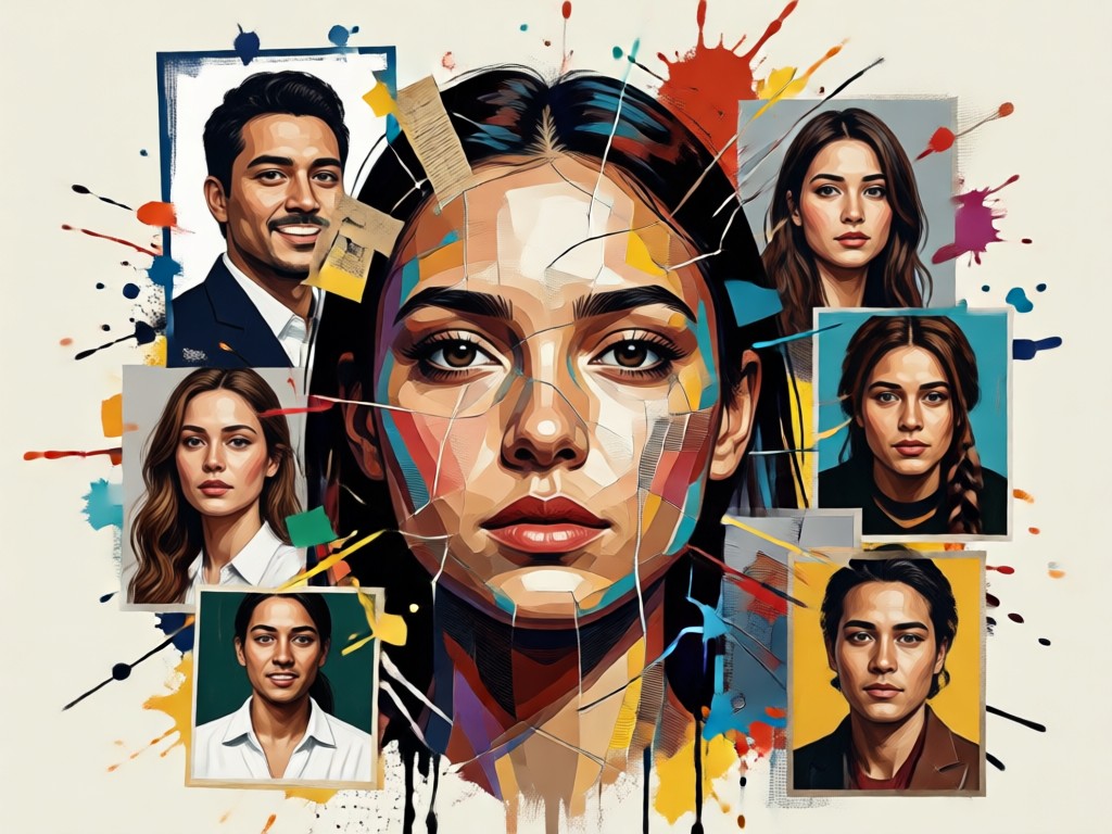 Celebrity style portrait collage poster
