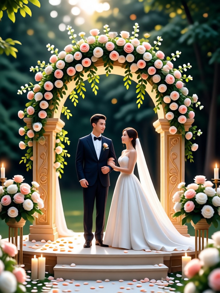 Art deco wedding with geometric patterns and rich colors