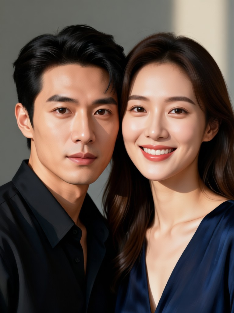 App interface showcasing couple portrait generation