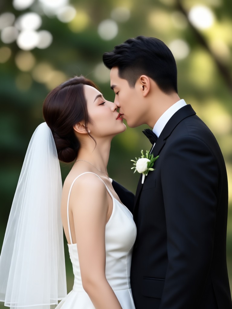 장미꽃잎과 함께하는 AI 생성 키스 동영상