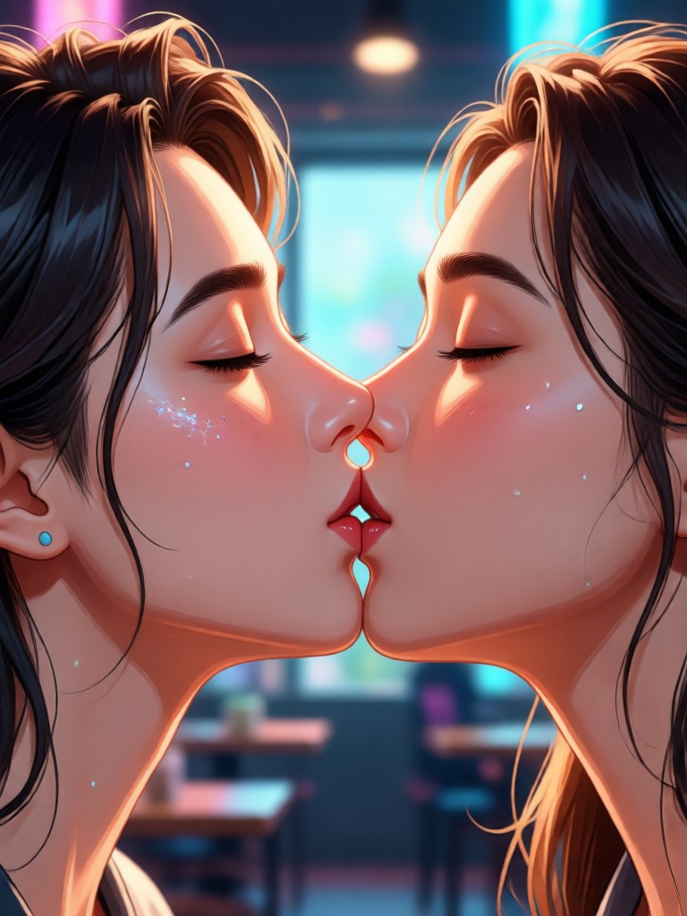 Foto profesional con mejora de beso AI