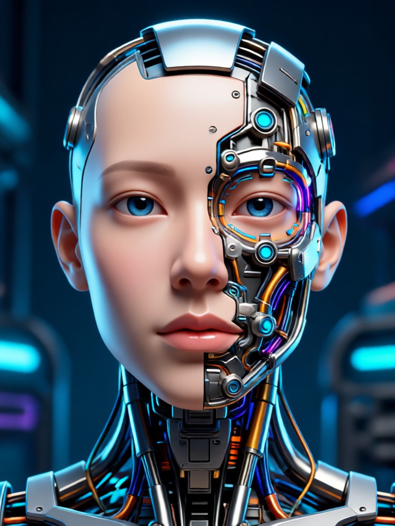 AI character with unique fantasy makeup