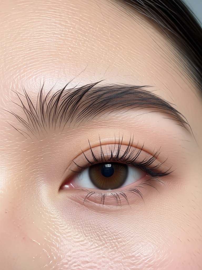 AI filter creating a straight, Korean-style brow