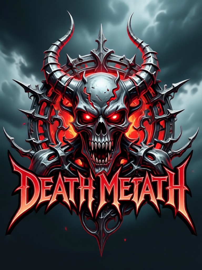 Progressive death metal logo with abstract, swirling and technical design