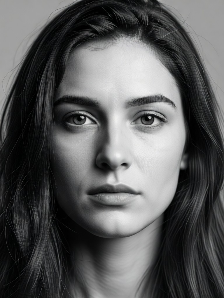 Phone showing AI black and white portrait creation