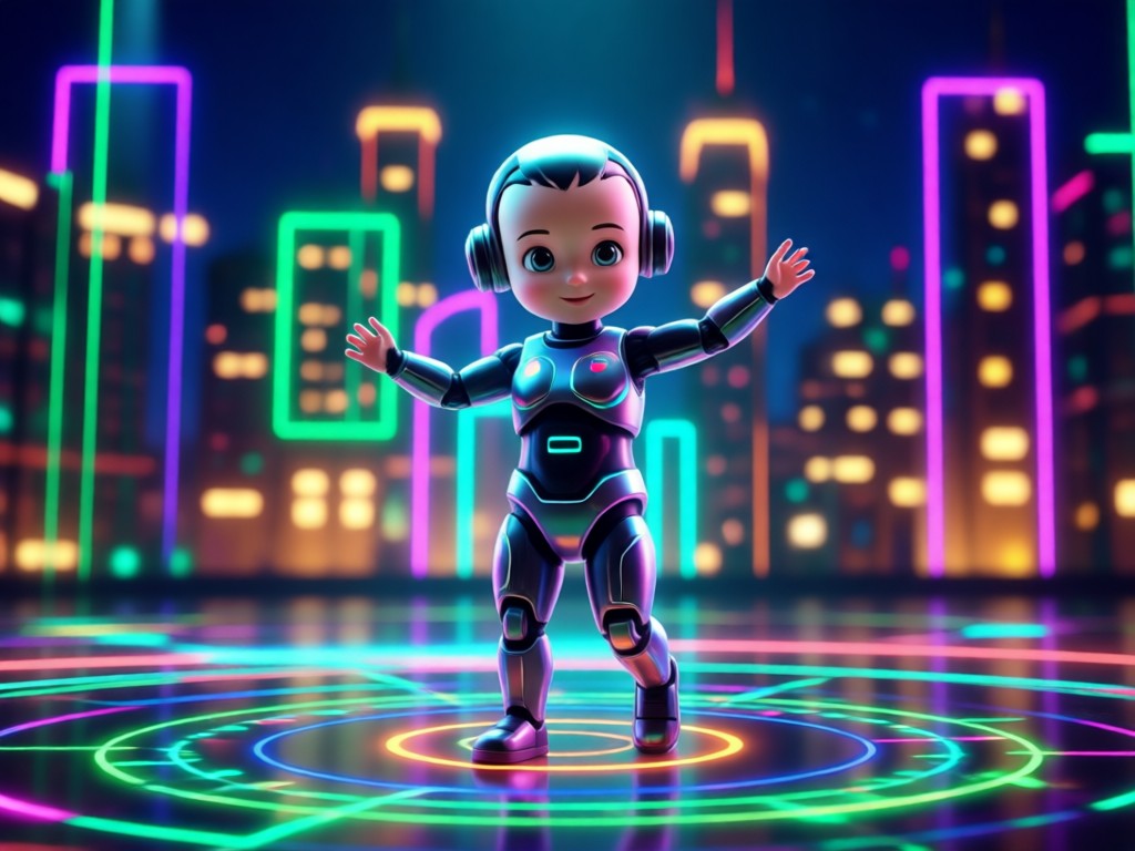 Realistic AI baby dance animation