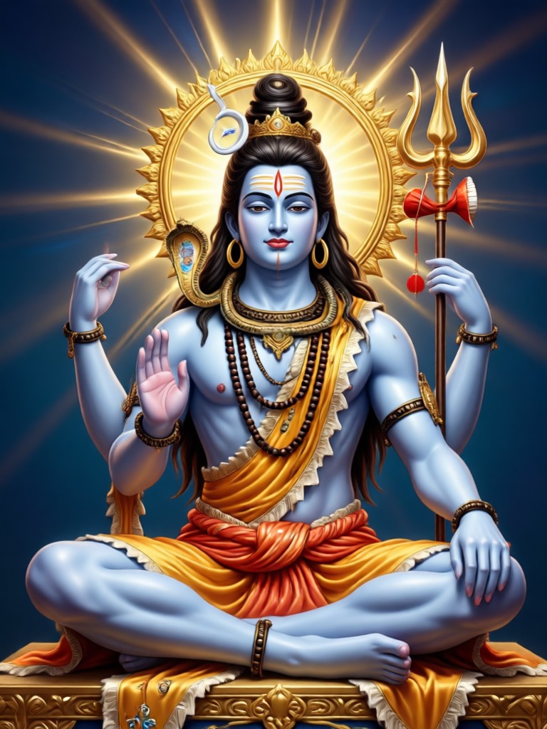 Dança cósmica de Shiva Nataraja gerada por IA