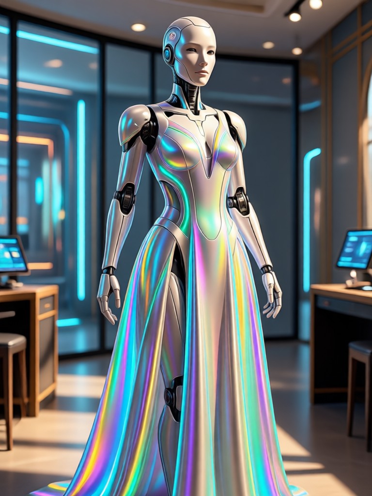 Realistic AI render of a wedding dress on a user photo
