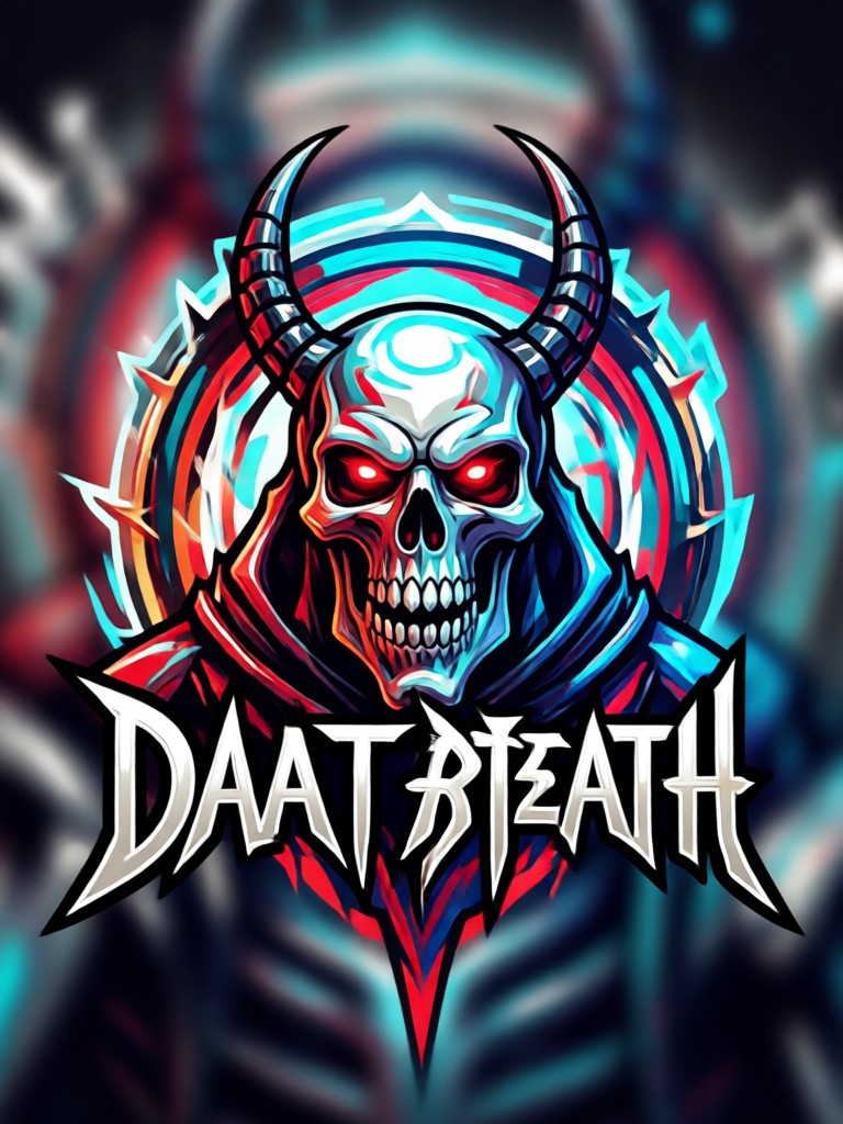Technical death metal logo with clean, yet sinister and complex letterforms