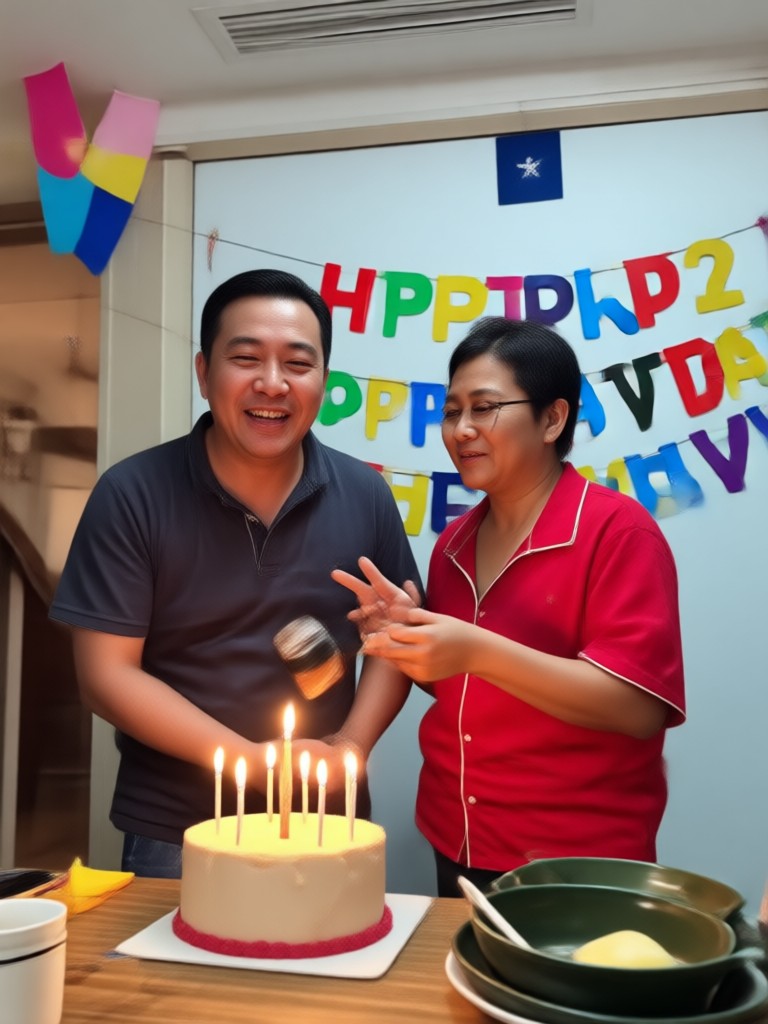 Nostalgic birthday video with old family photos