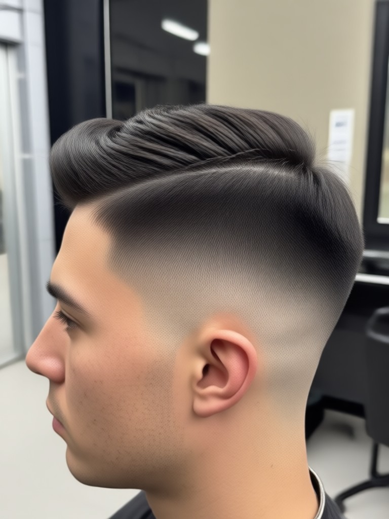AI Taper Fade transformation from medium length hair to sharp skin fade