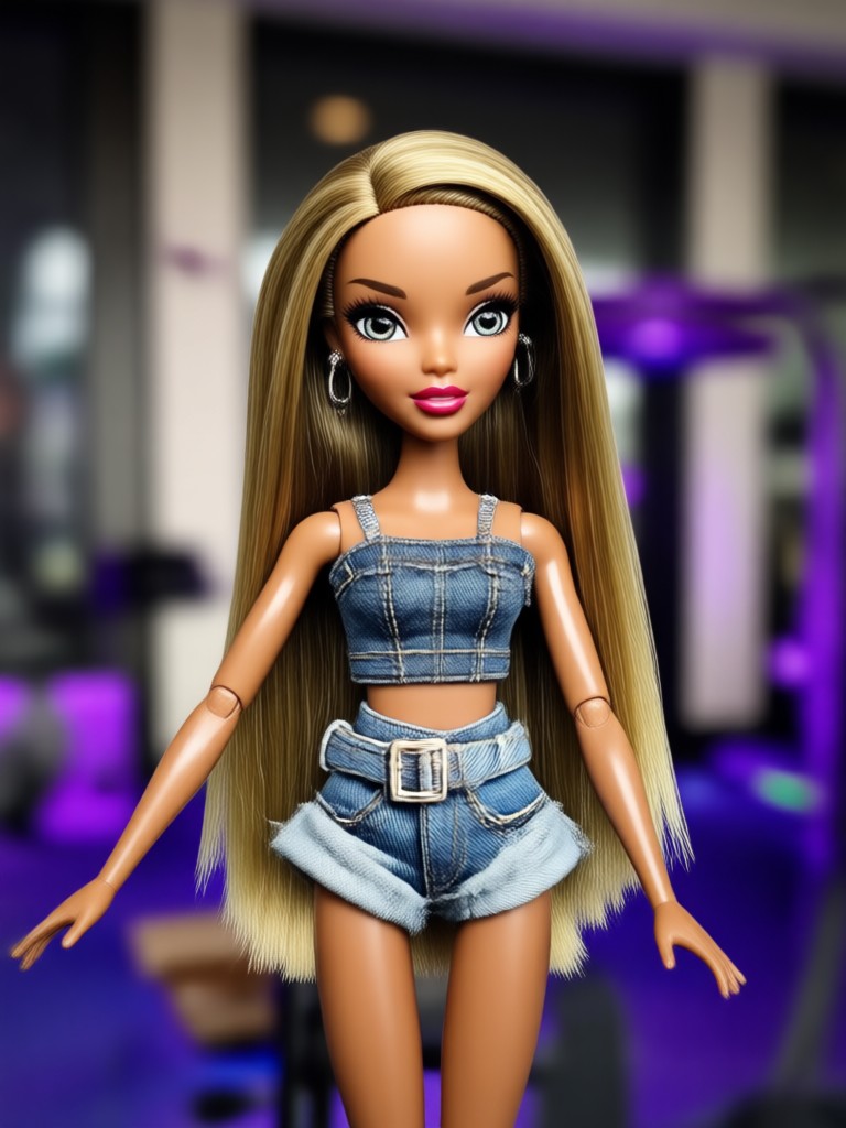 Muñeca Bratz con estampado animal y grandes aretes de aro