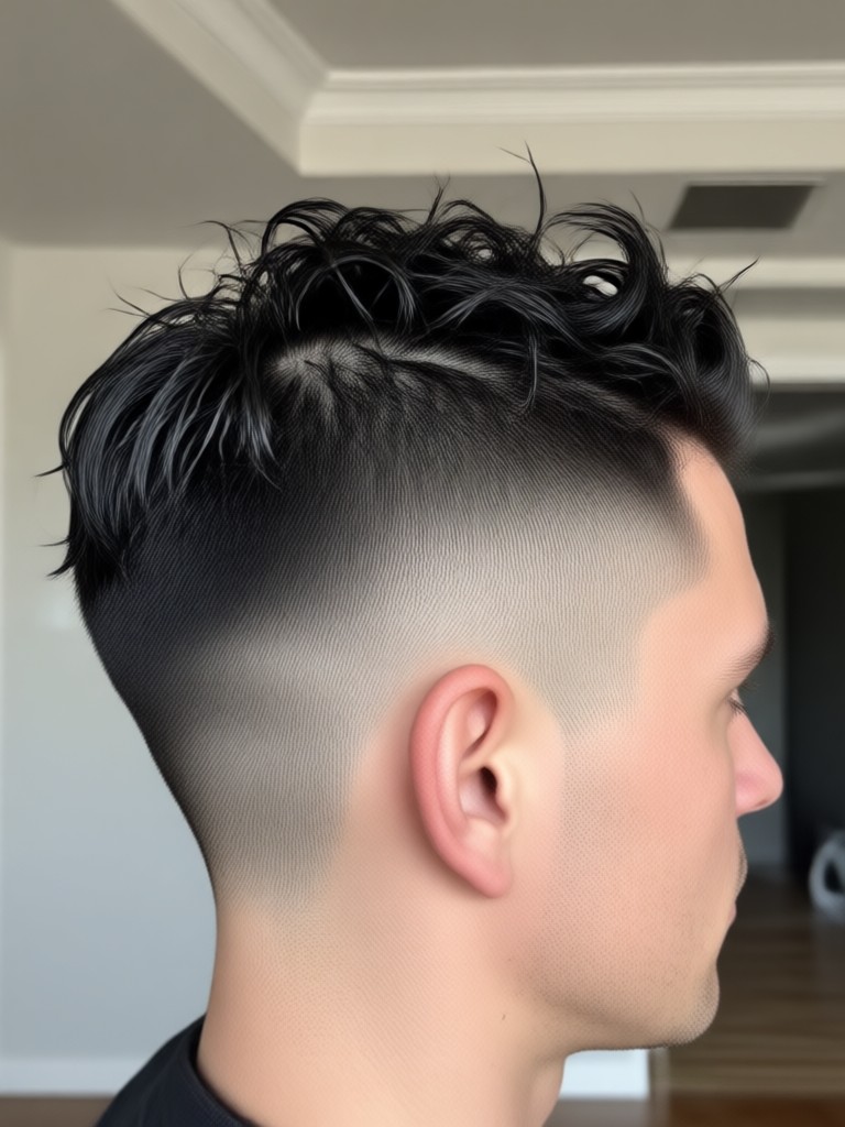 Sebelum dan sesudah filter buzz cut AI