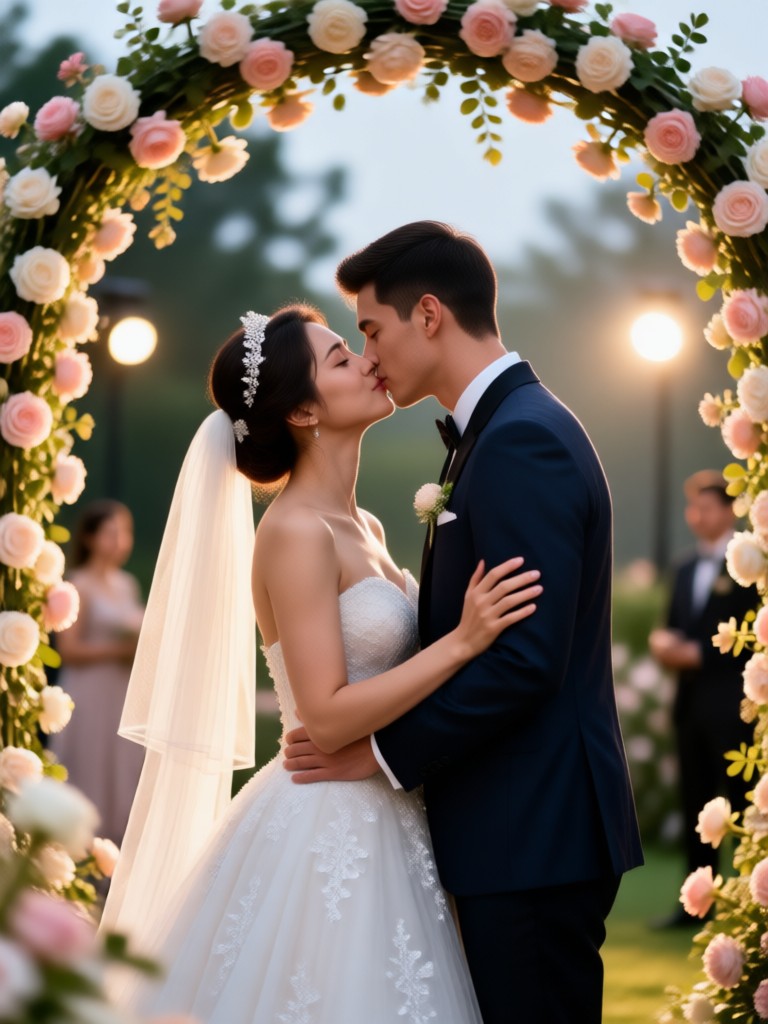 Animación de beso en boda cultural tradicional