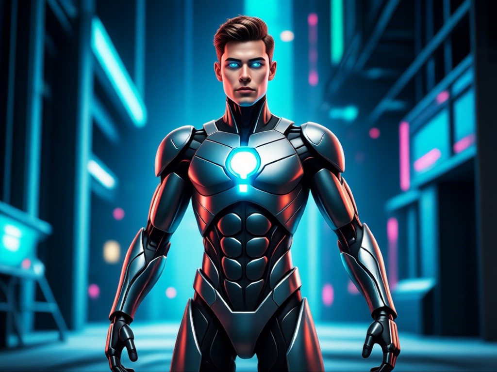 AI action hero pose and style transformation example