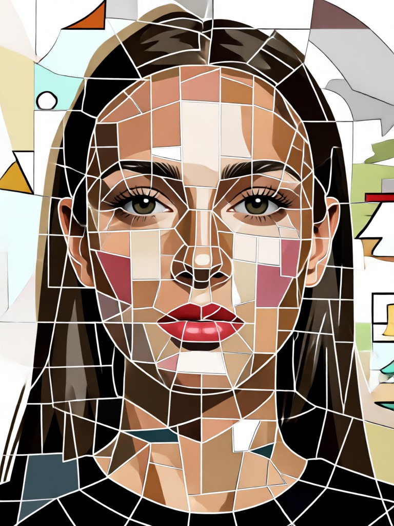 Phone showing a social media portrait collage being created