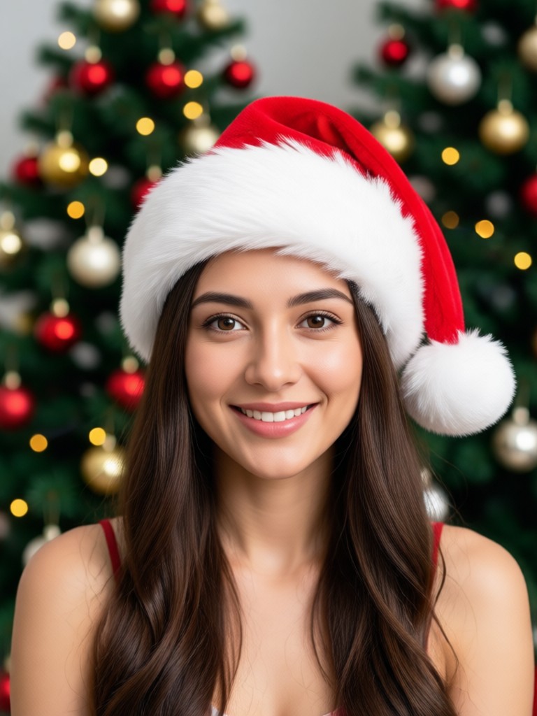 Children's photo with animated Christmas hats