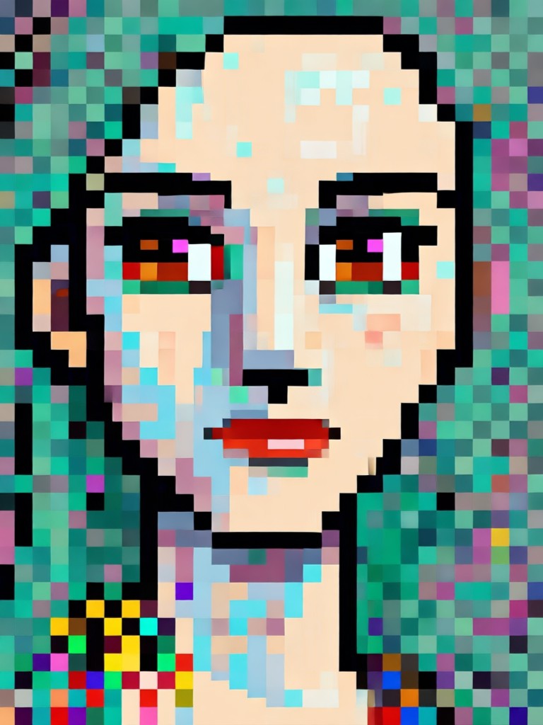 Pet photo in cute pixel art style