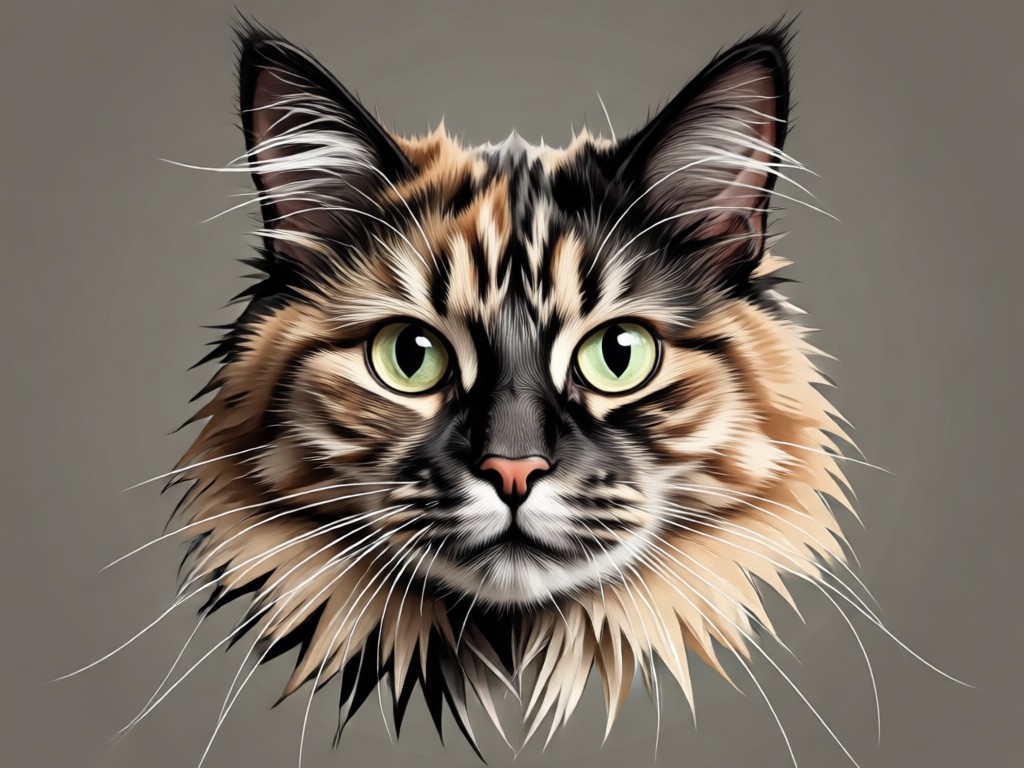 Different cat portrait art styles