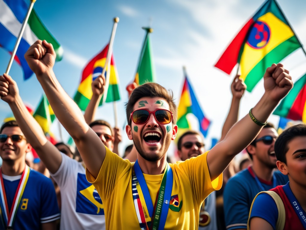 AI generated football fan profile picture with flag