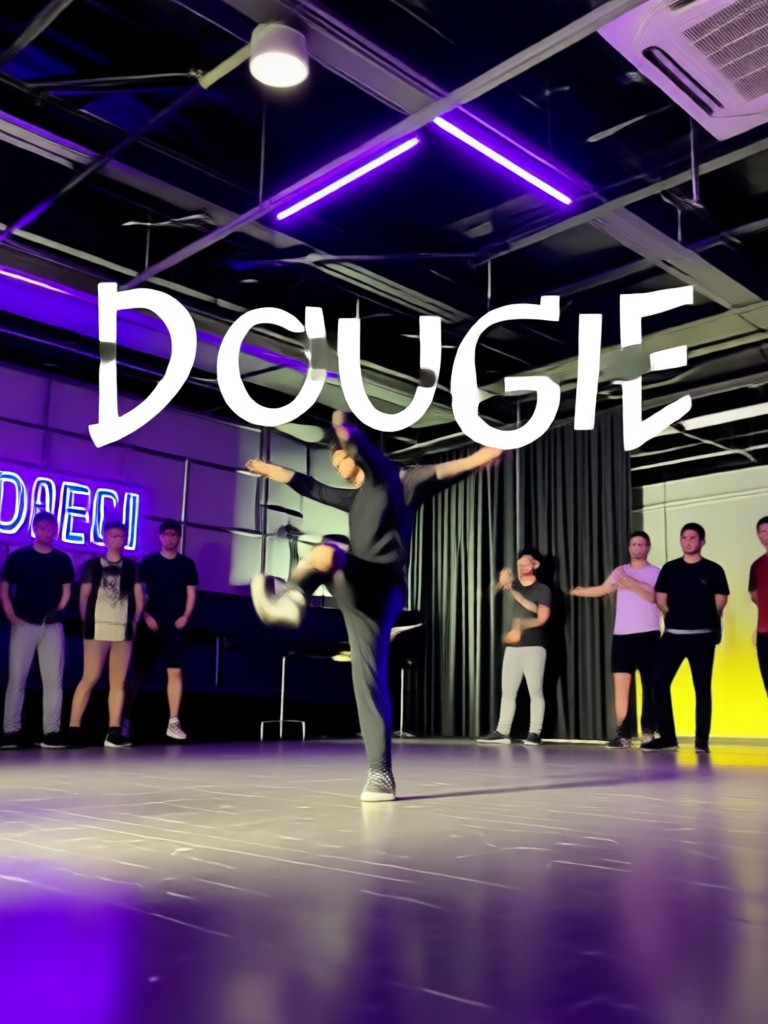 Baile Dougie clásico con filtro retro