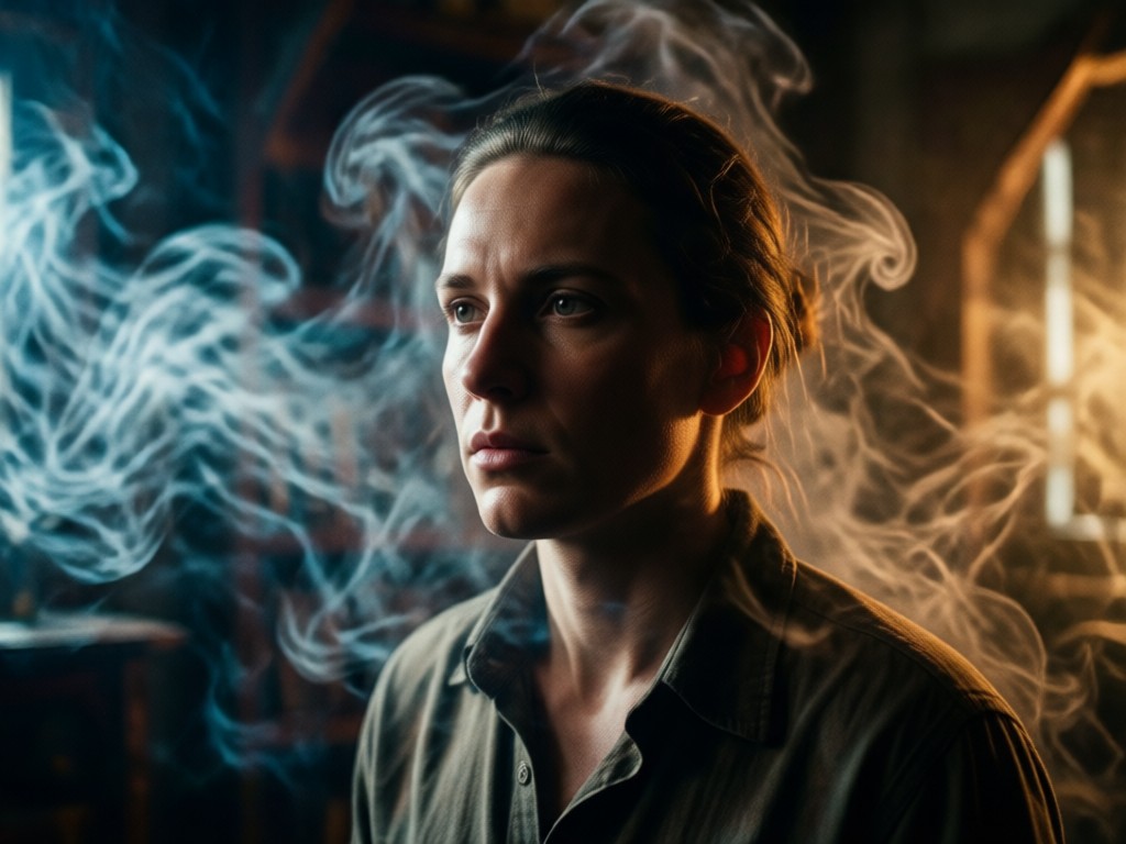 AI intelligent smoke simulation on portrait