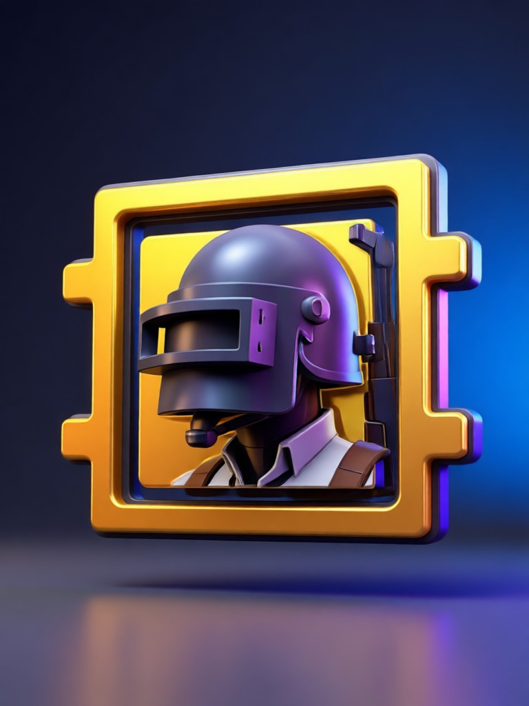 Purple holographic 3D abstract logo