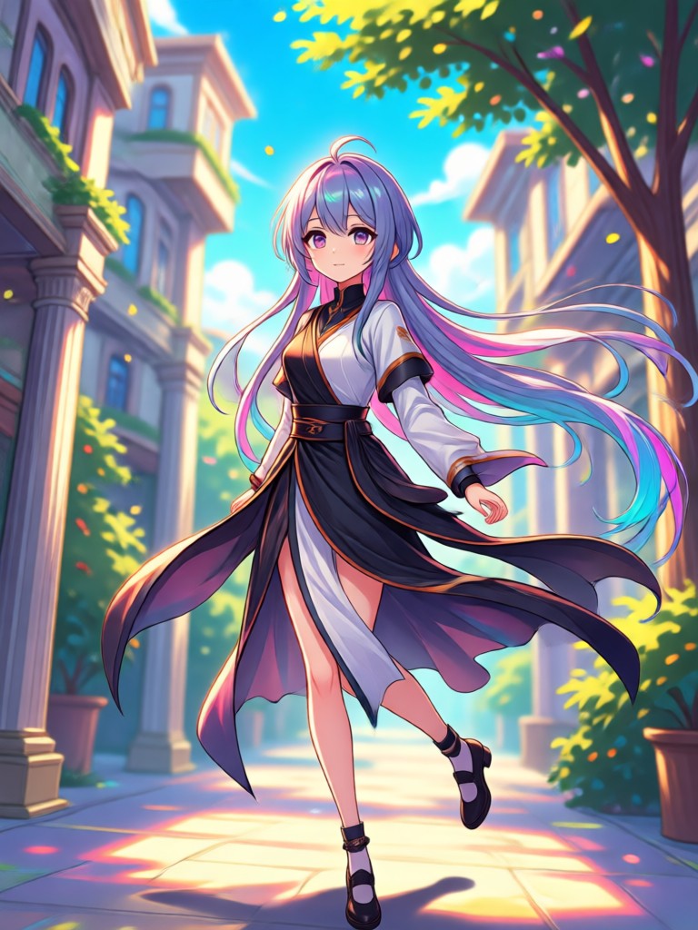ファンタジーエルフキャラクターの詳細なアニメアート