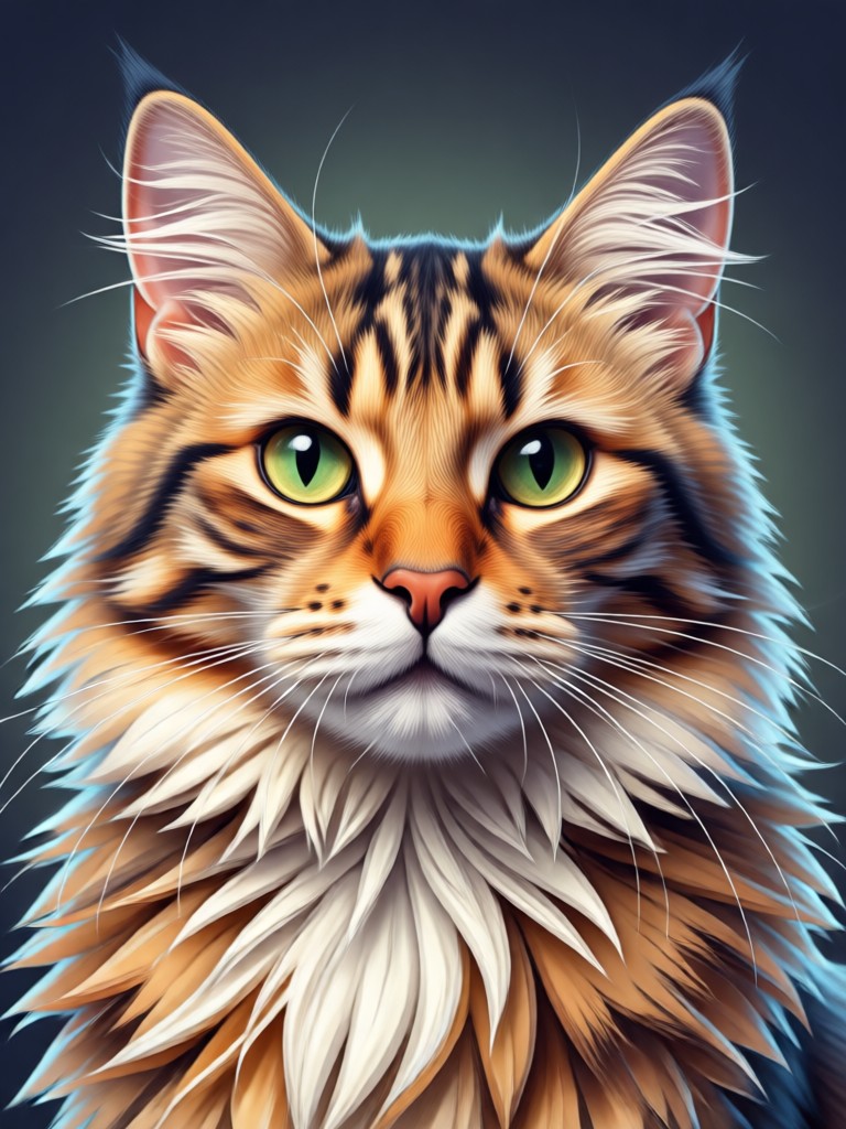 Cat portrait in a vintage photograph style