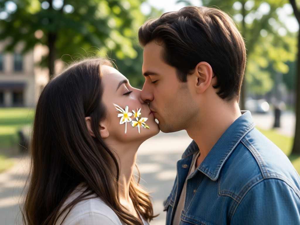 Various romantic style templates for AI kiss images