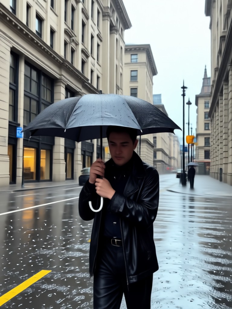 Mobile app interface for street rain hug video generator