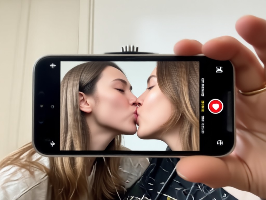 Lifelike AI kiss effect facial animation