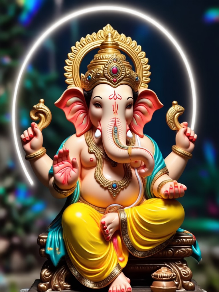 AI generated Ganesha in a temple setting