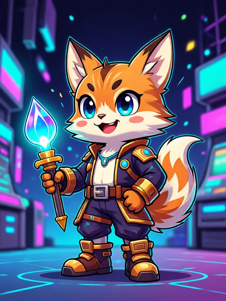 Mascote personagem de jogo estilo anime