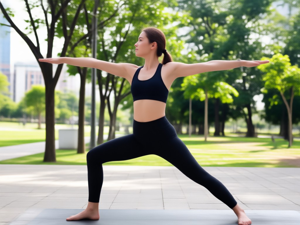 Demonstration des KI Outfit-Tauschs bei einer Yoga-Pose