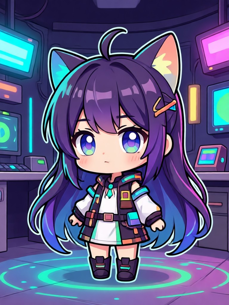 Exemplos de personagens chibi gerados por IA