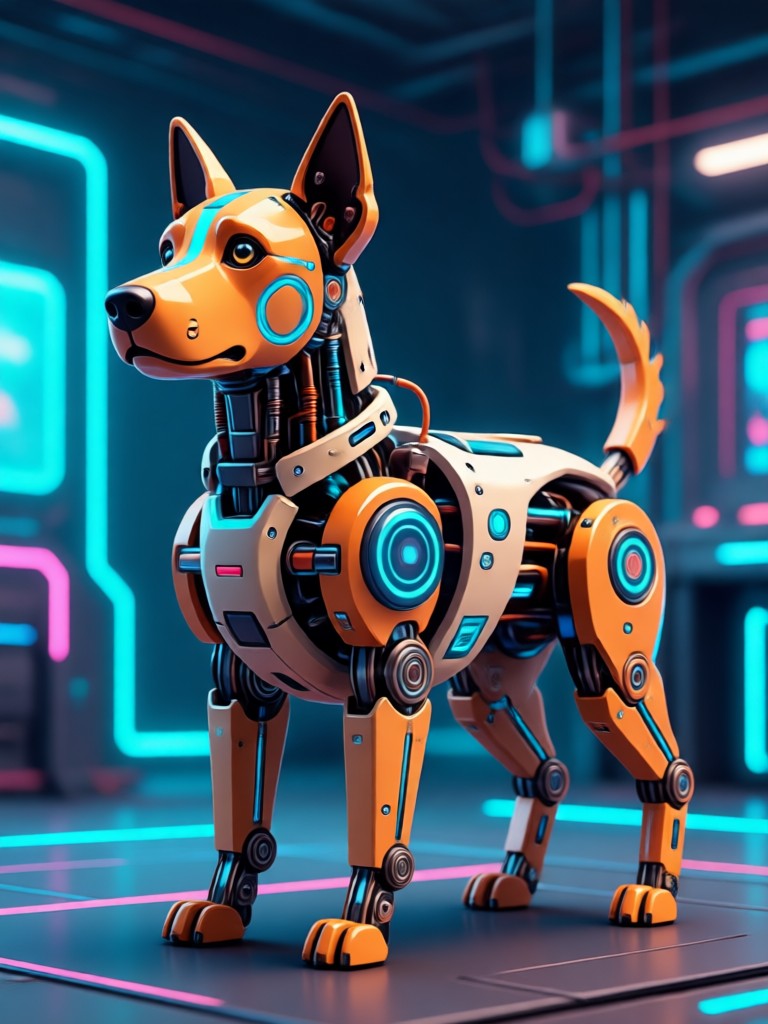 ファンタジースタイルのドラゴンのような犬のクリーチャー（AI）