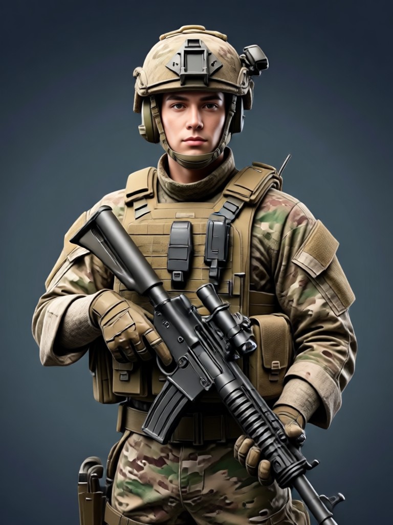 AI generated soldier in tactical gear