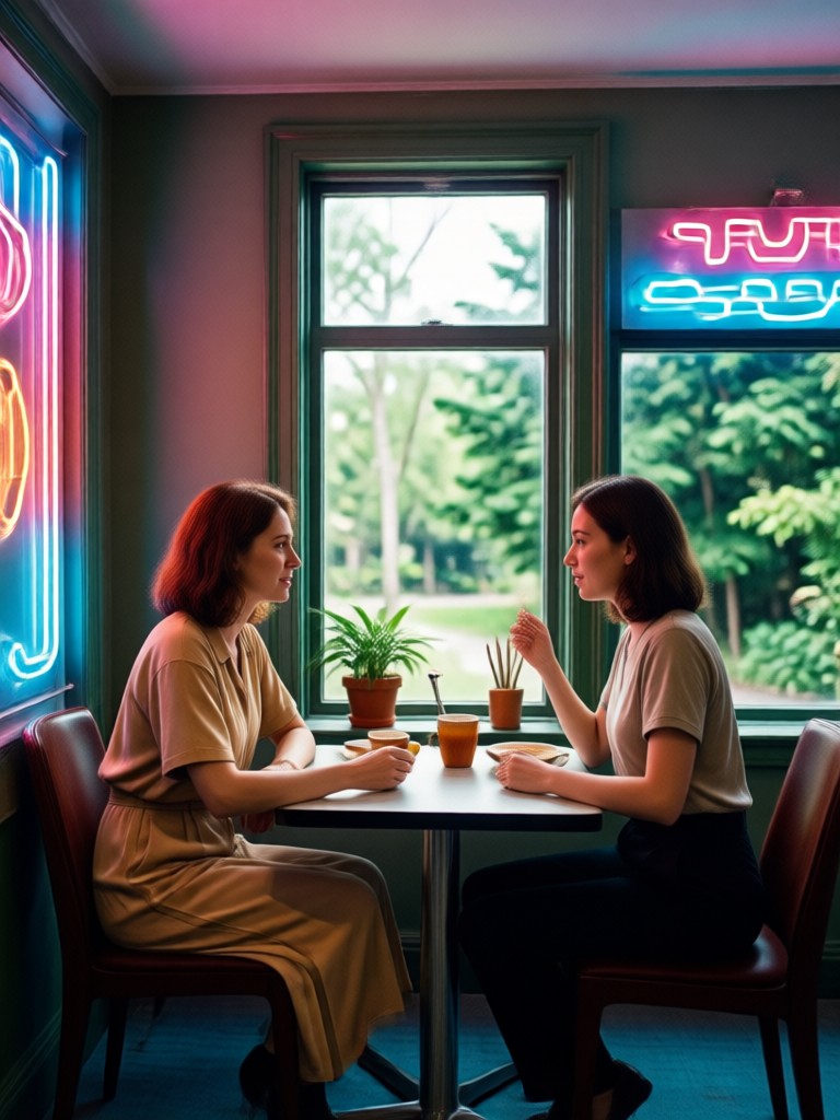 Vintage advertisement style AI retro couple